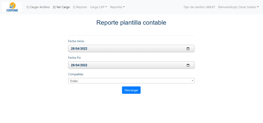 Reporte Facturación Coopenae