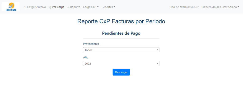 Reporte Facturación Coopenae